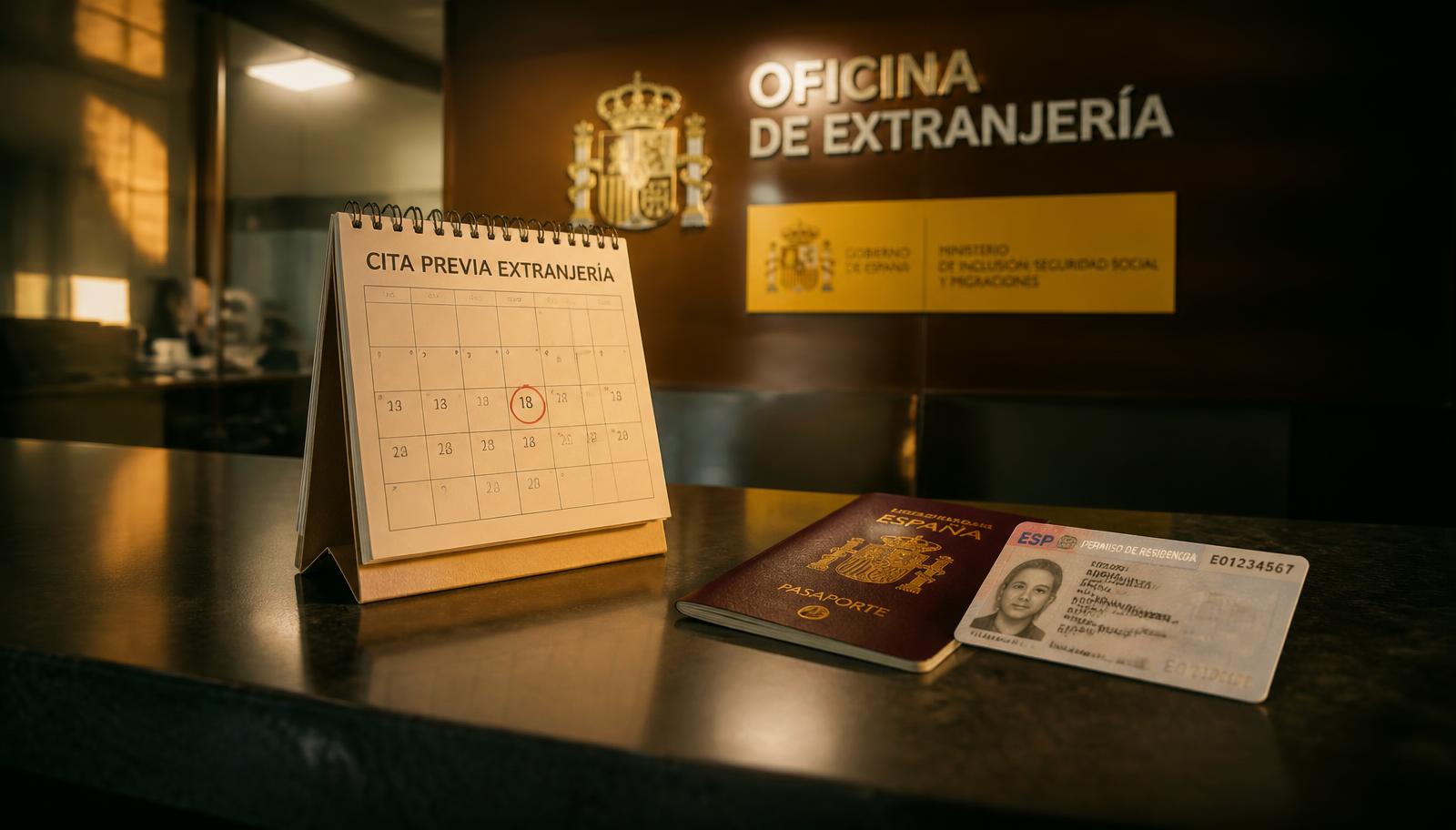 İspanya Extranjería ofisinde oturum kartı (TIE) randevu takvimi ve pasaport