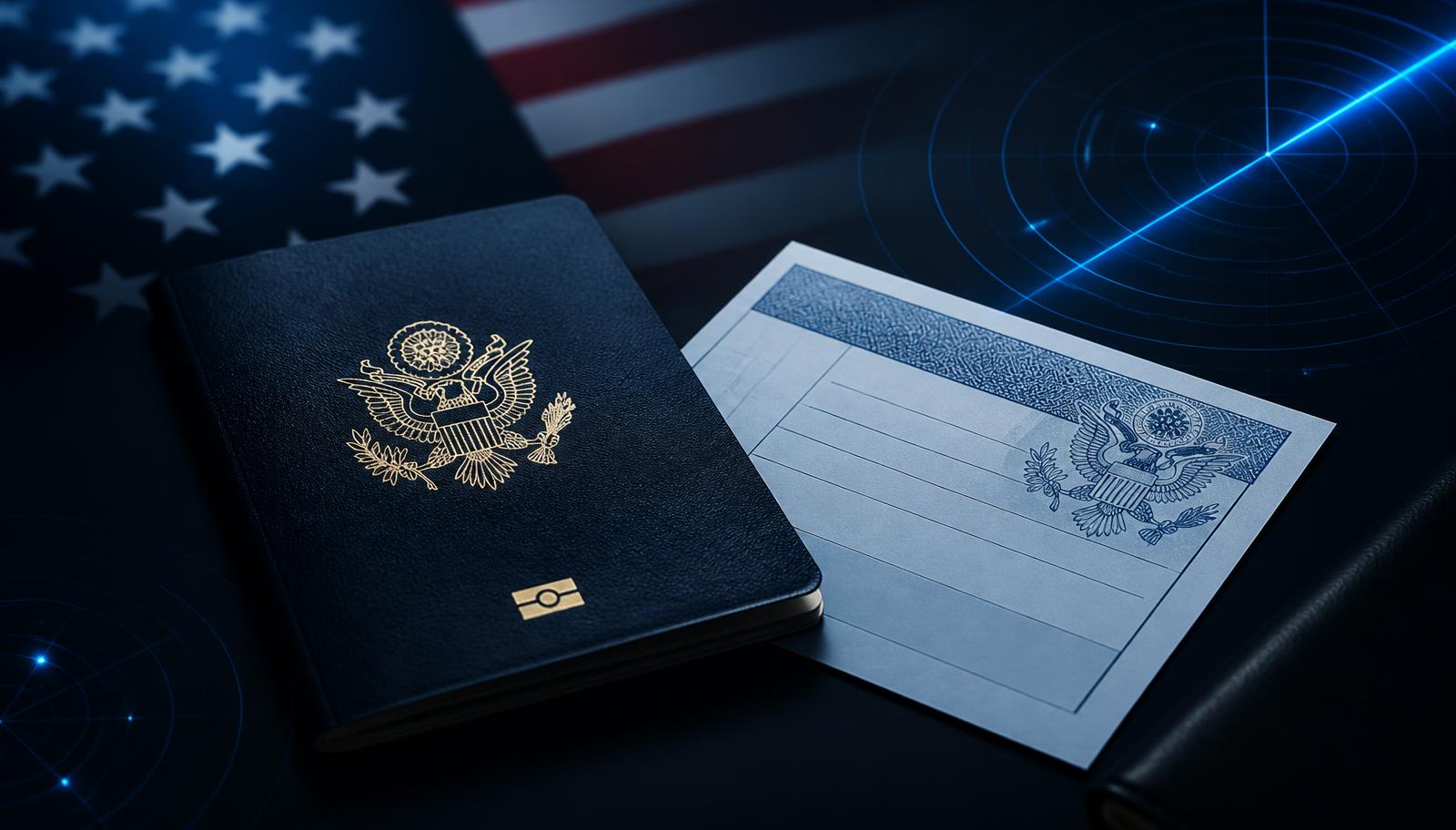 ABD pasaportu ve vize randevu belgesi ile radar takip görseli